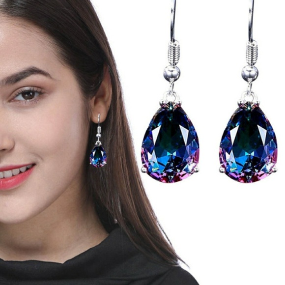 🎀Lovely Mystic Rainbow Water Drop Earings - Picture 8 of 8